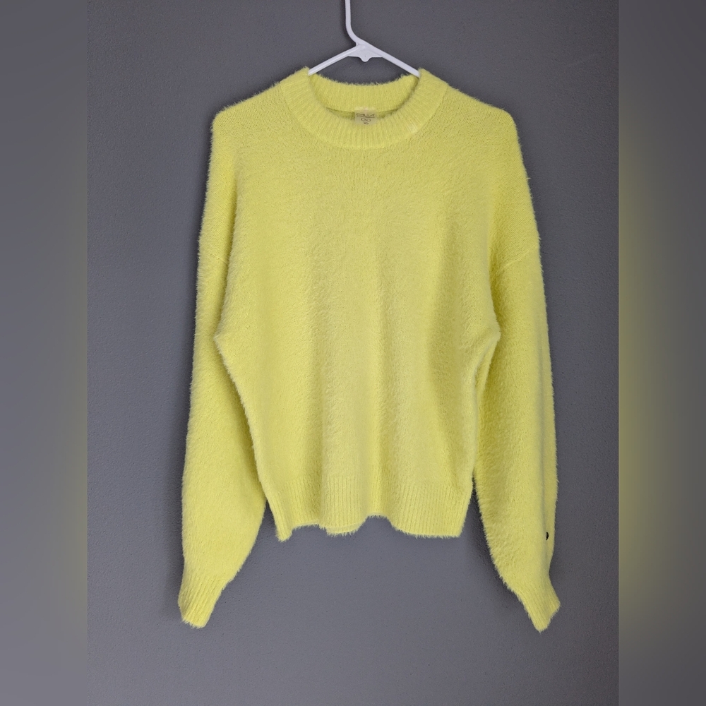 Calia chartreuse cronic sweater women's size xs 22x34 x 25